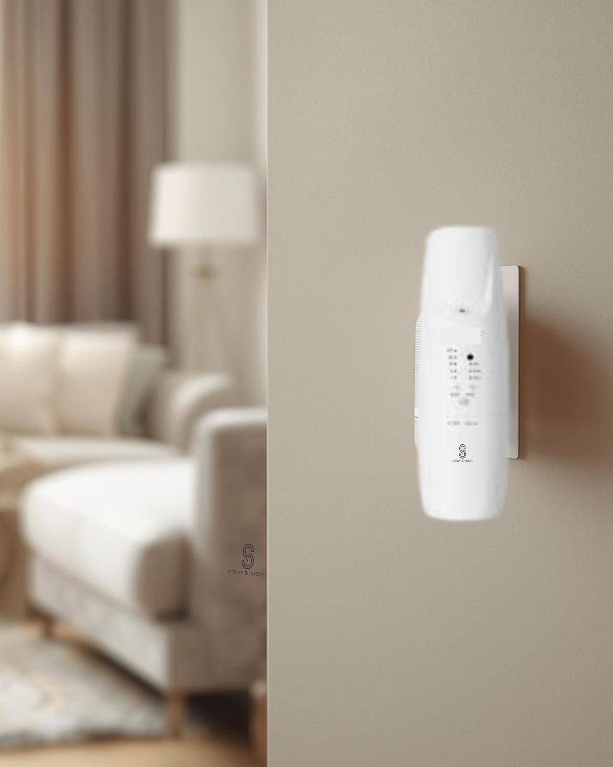 Commercial scent diffuser integrated into a refined hospitality interior.